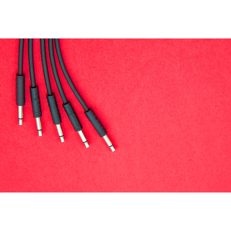 Cre8audio Nazca Noodles Eurorack-Style Patch Cables (Black, 5-Pack, 3.3')