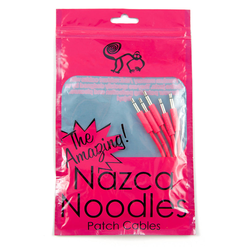 Cre8audio Nazca Noodles Eurorack-Style Patch Cables (Hot Pink, 5-Pack, 9.8")