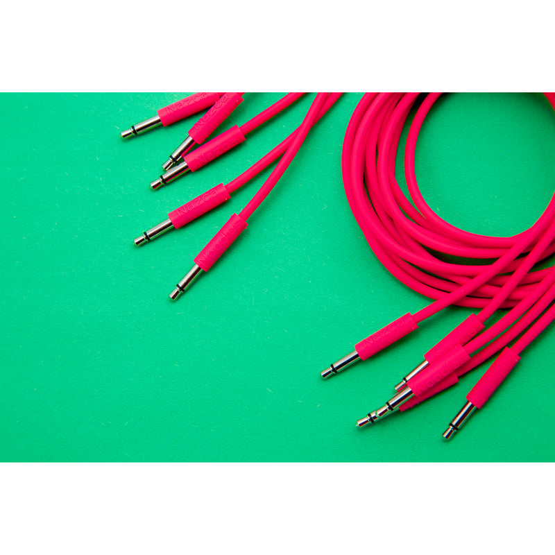 Cre8audio Nazca Noodles Eurorack-Style Patch Cables (Hot Pink, 5-Pack, 5.9")