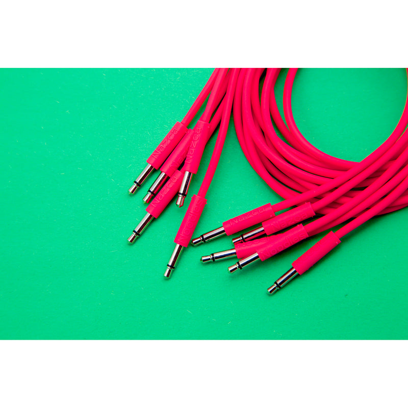 Cre8audio Nazca Noodles Eurorack-Style Patch Cables (Hot Pink, 5-Pack, 9.8")