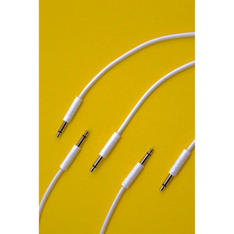 Cre8audio Nazca Noodles Eurorack-Style Patch Cables (White, 5-Pack, 1.6')