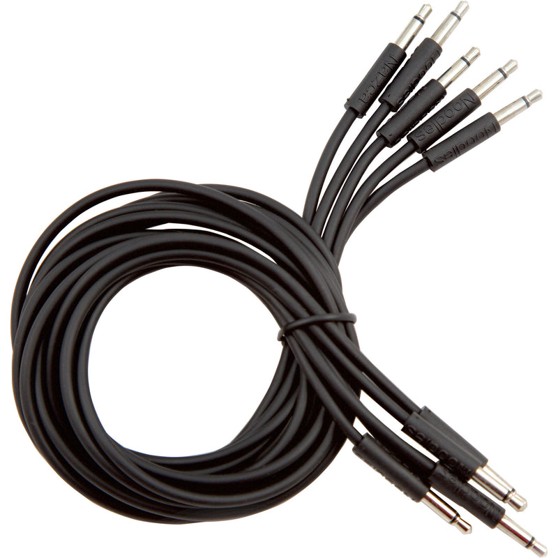 Cre8audio Nazca Noodles Eurorack-Style Patch Cables (Black, 5-Pack, 3.3')