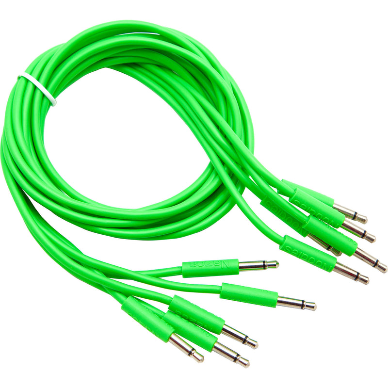 Cre8audio Nazca Noodles Eurorack-Style Patch Cables (Groovy Green, 5-Pack, 3.3')