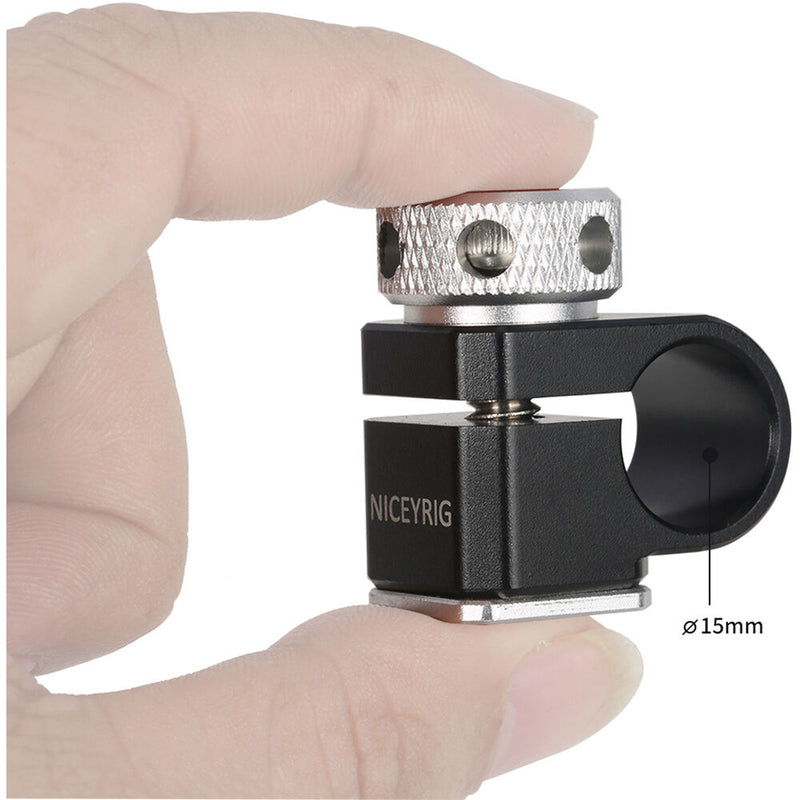 Niceyrig 15mm Single-Rod Clamp with Cold Shoe