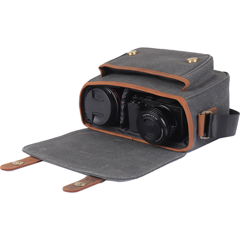 MegaGear Sequoia Canvas Camera Bag (Black-Brown)