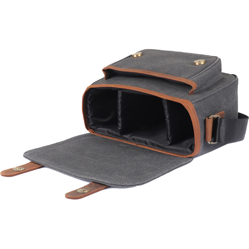 MegaGear Sequoia Canvas Camera Bag (Black-Brown)