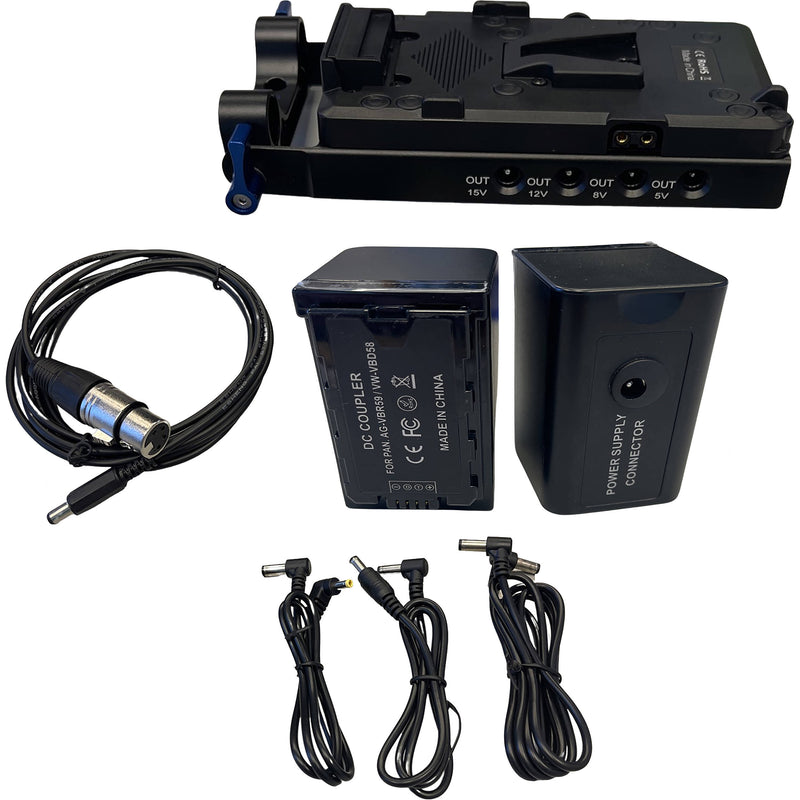 Bescor Multi-Output V-Mount Plate & VW-VBD58C Dummy Battery Kit