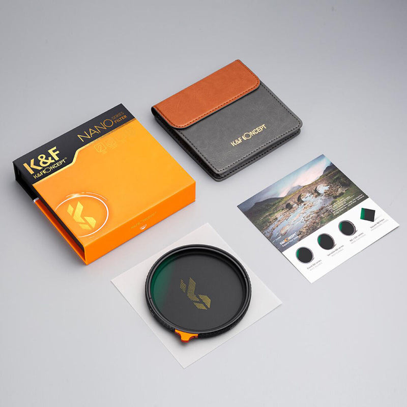 K&F Concept 77mm Black Mist 1/4 with ND2-ND32 (1-5 Stop) Variable ND Filter