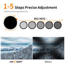 K&F Concept 77mm Black Mist 1/4 with ND2-ND32 (1-5 Stop) Variable ND Filter