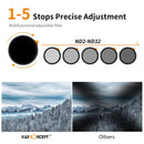 K&F Concept 55mm Black Mist 1/4 with ND2-ND32 (1-5 Stop) Variable ND Filter