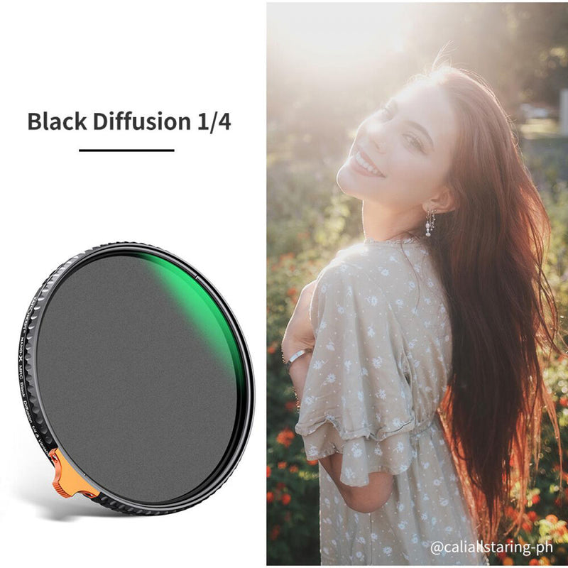 K&F Concept 58mm Black Mist 1/4 with ND2-ND32 (1-5 Stop) Variable ND Filter