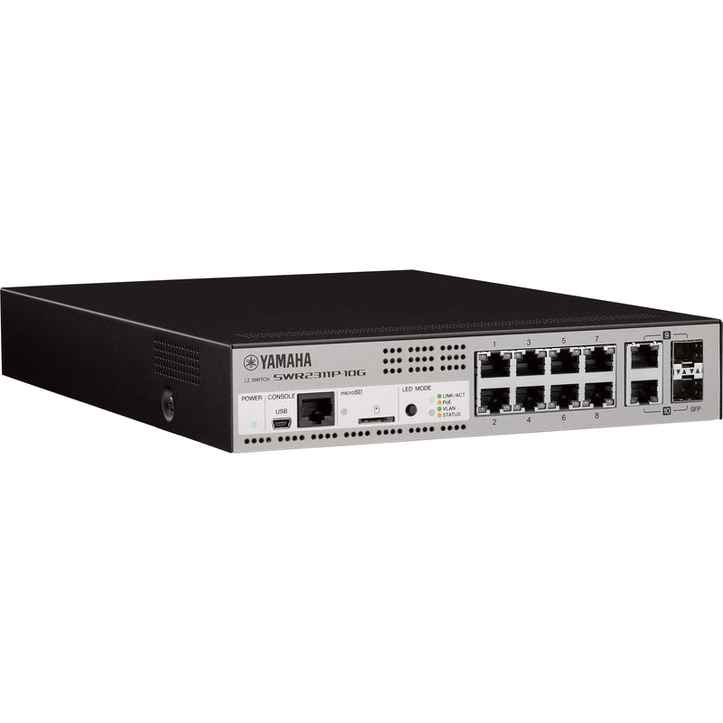 Yamaha SWR2311P-10G 10-Port PoE+ Compliant Gigabit Dante Managed Switch