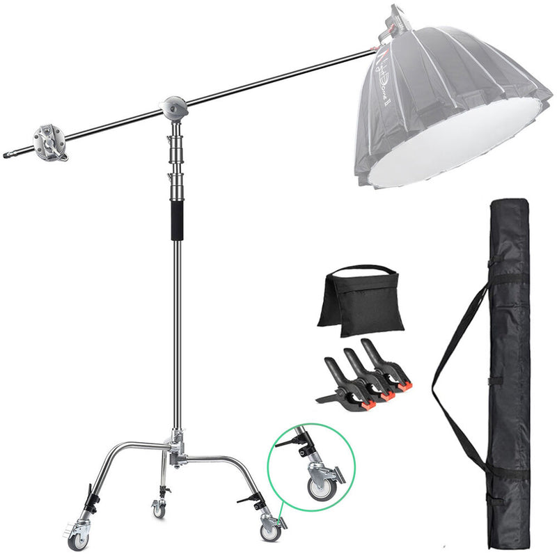 ANDYCINE C-Stand with Arm, Wheels, Sandbags, and Carry Bag (10.8')