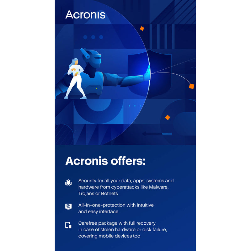 Acronis Cyber Protect Home Office Premium Edition (3 Windows or Mac Licenses, 1-Year Subscription, Download)