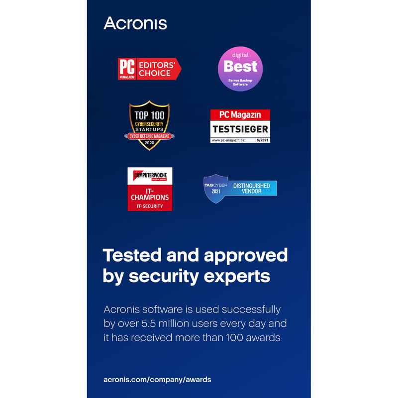 Acronis Cyber Protect Home Office Premium Edition (5 Windows or Mac Licenses, 1-Year Subscription, Download)