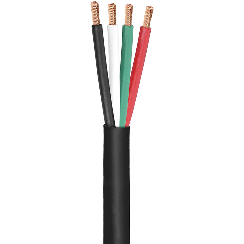 SatMaximum 16 AWG UV-Rated 4-Conductor Direct-Burial Outdoor Speaker Cable (Black, 250')