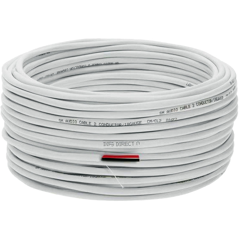 SatMaximum 18 AWG CL2-Rated 4-Conductor Speaker Cable for In-Wall Installation (White, 250')