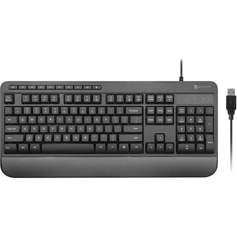 X9 Performance 114-Key Multimedia USB Keyboard with Wrist Rest