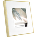 MCS Framatic Fineline Frame with 8 x 8" Glass & 5 x 5" Mat (Brass)