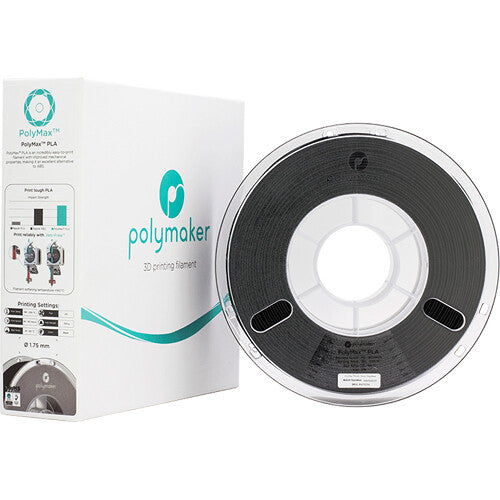 Polymaker PolyMax PLA 3D Printing Filament 1.65 lb (1.75mm Diameter, Black)