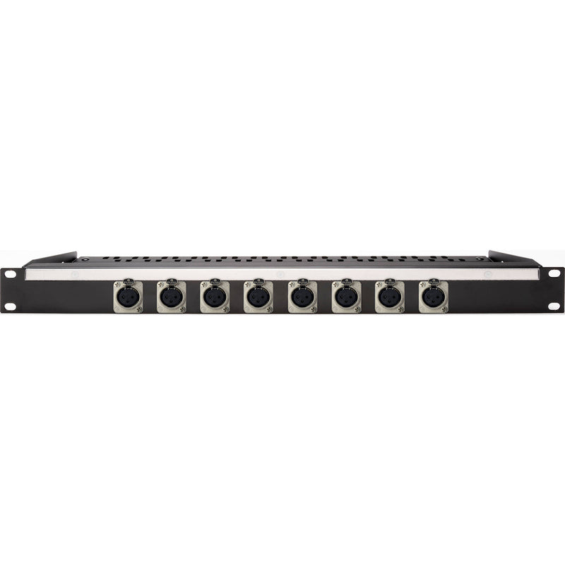 My Custom Shop 8-Port XLR Female Patch Panel with Neutrik NC3FD-L-1 and Rear Lacing Bar (1 RU)