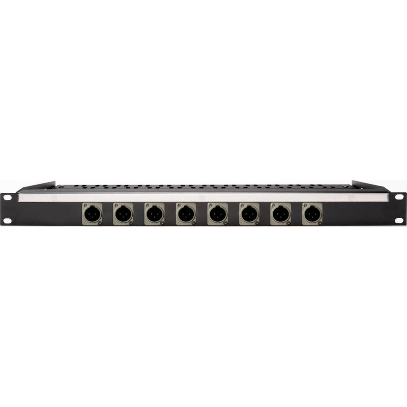 My Custom Shop 8-Port XLR Male Patch Panel with Neutrik NC3MD-L-1 and Rear Lacing Bar (1 RU)