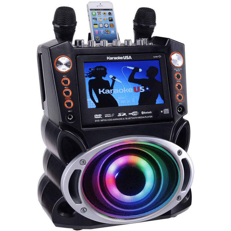 Karaoke USA GF946 DVD, CD+G, MP3+G Karaoke System with 7" Screen, Bluetooth, and HDMI