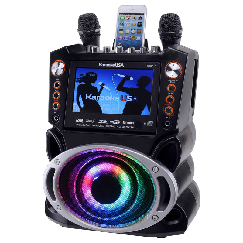 Karaoke USA GF946 DVD, CD+G, MP3+G Karaoke System with 7" Screen, Bluetooth, and HDMI