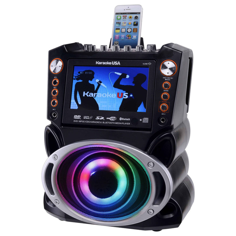 Karaoke USA GF946 DVD, CD+G, MP3+G Karaoke System with 7" Screen, Bluetooth, and HDMI