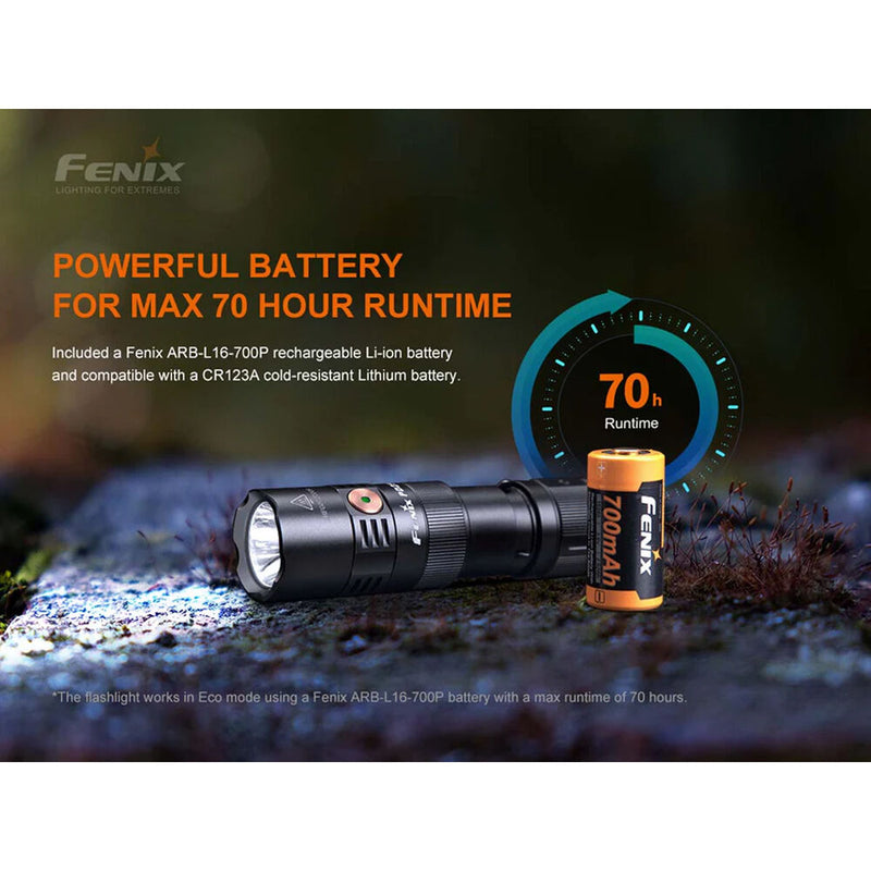 Fenix Flashlight PD25R Rechargeable Flashlight (Black)