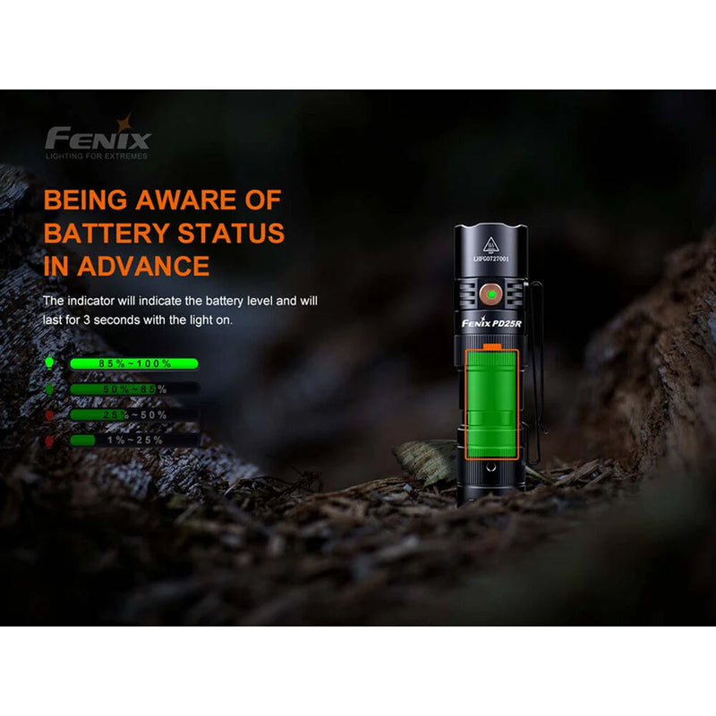 Fenix Flashlight PD25R Rechargeable Flashlight (Black)