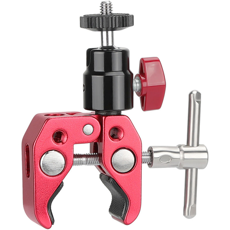 CAMVATE Universal Super Clamp with Ball Head & T-Handle (Red)