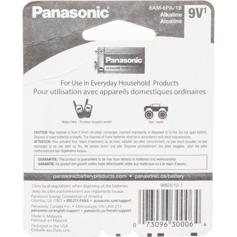 Panasonic Alkaline Plus Power 9V Battery