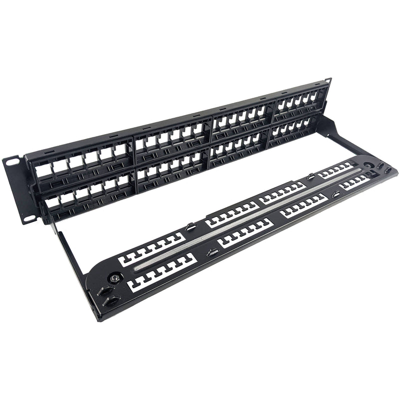 Simply45 S45-2048U Unshielded UTP Keystone Patch Panel (48-Port, 2 RU)