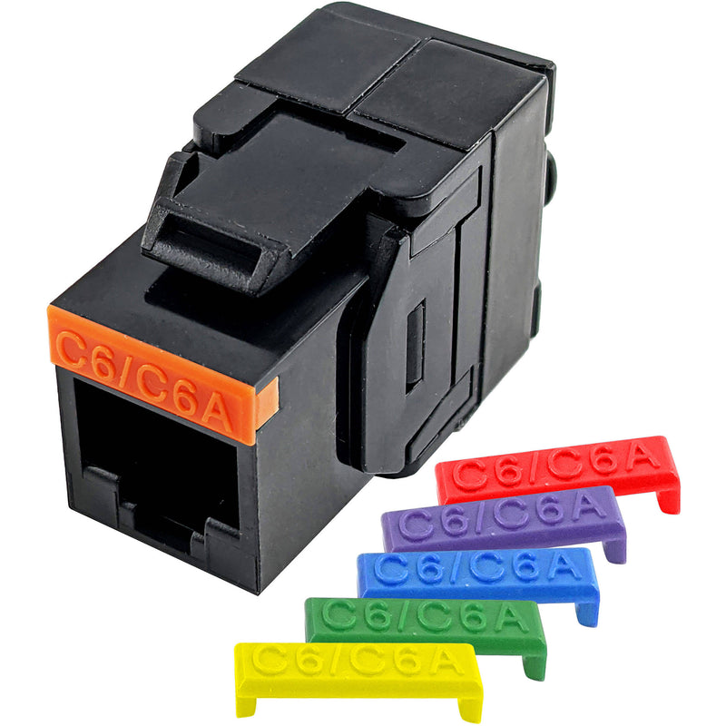 Simply45 S45-3600B Cat 6/6a UTP 180 Degree Keystone Jack (Black)