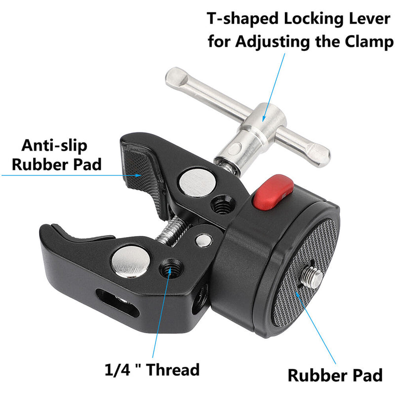 CAMVATE Super Crab Clamp with 1/4"-20 Quick Release System