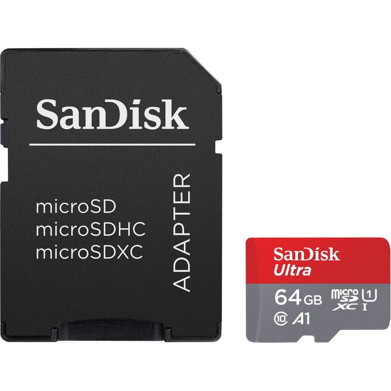 SanDisk 64GB Ultra UHS-I microSDXC Memory Card with SD Adapter