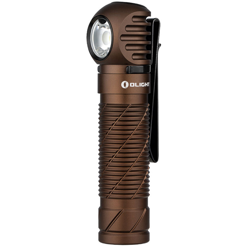 Olight Perun 2 Rechargeable Right-Angle LED Flashlight and Headband (Desert Tan)