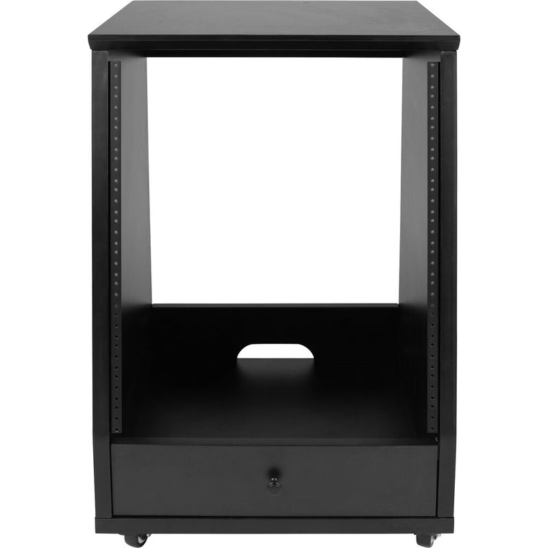 Gator Elite Furniture Series Angled Studio Rack with Locking Casters (12 RU, Black)