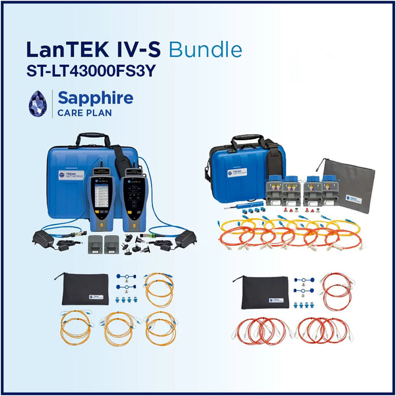 SimplyTEST LanTEK IV-S 300MHz with PL/CH Adapters, FiberTEK IV MM/SM and 3-Year Sapphire Care Support Bundle