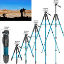 Neewer Portable Aluminum Tripod/Monopod with Pan Head (Blue)