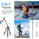 Neewer Portable Aluminum Tripod/Monopod with Pan Head (Blue)