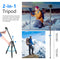 Neewer Portable Aluminum Tripod/Monopod with Pan Head (Blue)