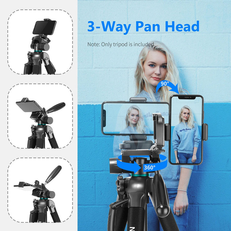 Neewer Portable Aluminum Tripod/Monopod with Pan Head (Blue)