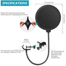 Neewer NWN3 Dual-Layer 6" Pop Filter/Shield with Gooseneck and C-Clamp (Black)