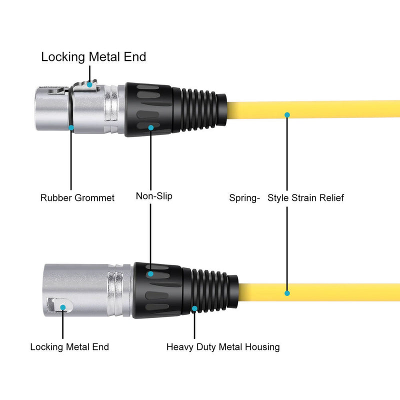 Neewer XLR Male to XLR Female Microphone Cable (3.3', Multicolor 6-Pack)