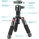 Neewer M521 Desktop Mini Tripod with Arca-Type Ball Head (19.7")