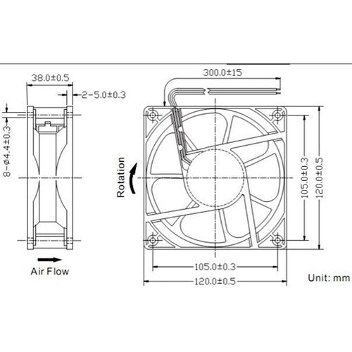 Auray RKFN-1 Rack Fan with Power Cord