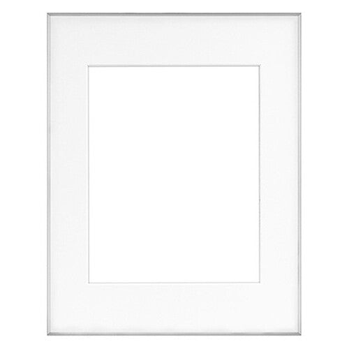 MCS Framatic Fineline Aluminum Frame with 11 x 14" Glass and 8 x 10" Mat (Silver)