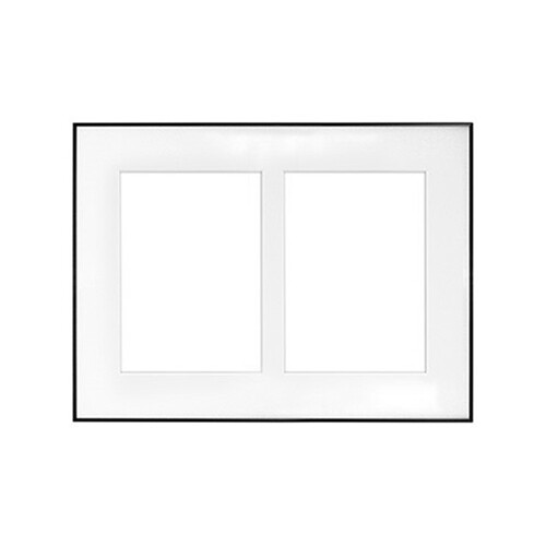 MCS Framatic Fineline Aluminum Frame with 9.5 x 12.75" Glass and Two 5 x 7" Mats (Black)